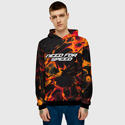 Толстовка-худи мужская Need for Speed red lava, цвет: 3D-черный — фото 2