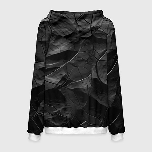 Мужская толстовка Текстура темной скалы / 3D-Белый – фото 2