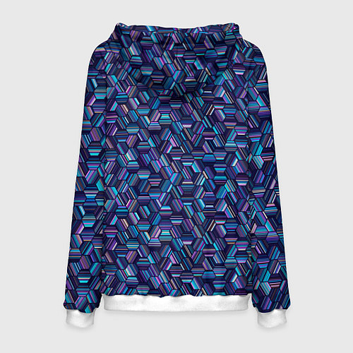 Мужская толстовка Геометрический шестиугольный орнамент / 3D-Белый – фото 2