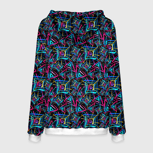 Мужская толстовка Абстрактный орнамент с концепцией / 3D-Белый – фото 2