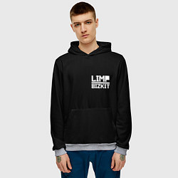 Толстовка-худи мужская Lim Bizkit logo, цвет: 3D-меланж — фото 2