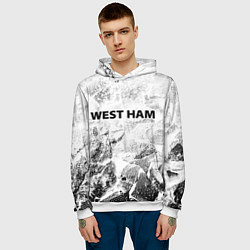 Толстовка-худи мужская West Ham white graphite, цвет: 3D-белый — фото 2