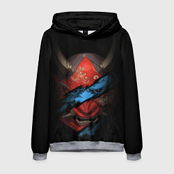 Толстовка-худи мужская Маска демона - Хання, цвет: 3D-меланж