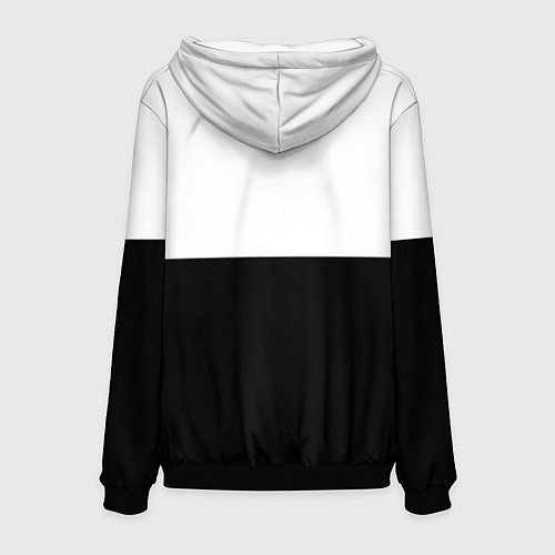 Мужская толстовка Чёрный верх белый низ / 3D-Черный – фото 2