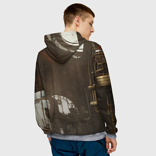Мужская толстовка Девушка стимпанковской броне / 3D-Меланж – фото 4
