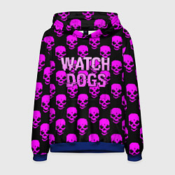 Толстовка-худи мужская Watch dogs neon skull, цвет: 3D-синий