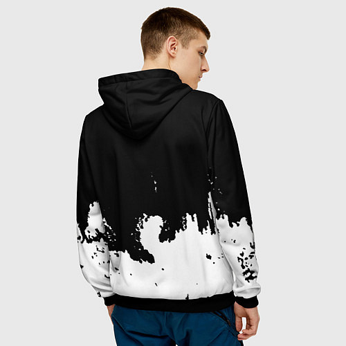 Мужская толстовка Контра белые лого / 3D-Черный – фото 4