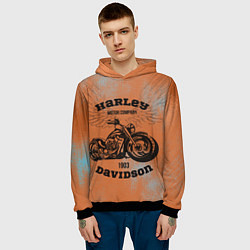 Толстовка-худи мужская Harley Davidson - Moto, цвет: 3D-черный — фото 2