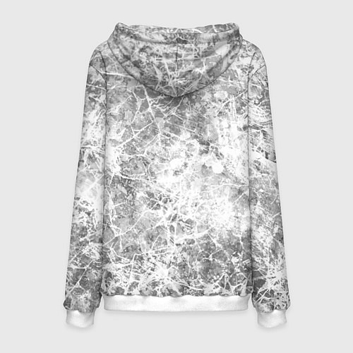 Мужская толстовка Черно-белый агрессивный волк на сером фоне / 3D-Белый – фото 2