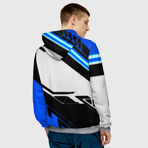 Мужская толстовка Россия геометрия текстура / 3D-Меланж – фото 4