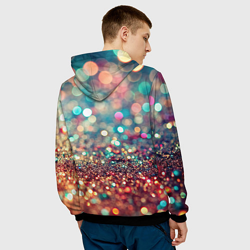 Мужская толстовка Блестяшки боке / 3D-Черный – фото 4