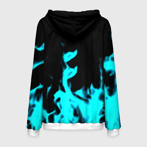 Мужская толстовка Cyberpunk neon flame / 3D-Белый – фото 2