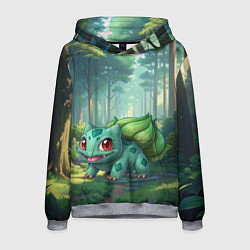 Толстовка-худи мужская Bulbasaur pokemon, цвет: 3D-меланж