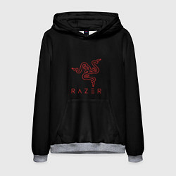 Толстовка-худи мужская Razer red logo, цвет: 3D-меланж