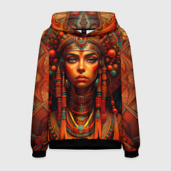 Толстовка-худи мужская Русская красавица в кокошнике, цвет: 3D-черный