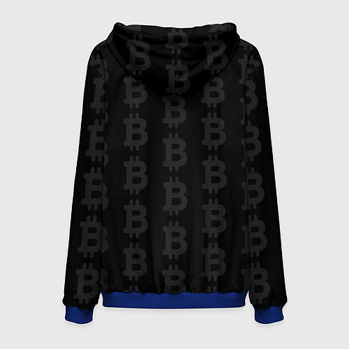 Мужская толстовка Биткоин - граффити белый / 3D-Синий – фото 2