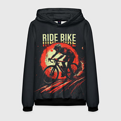 Толстовка-худи мужская Ride bike, цвет: 3D-черный