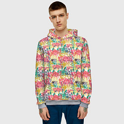 Толстовка-худи мужская Граффити с подтёками, цвет: 3D-меланж — фото 2