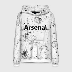 Толстовка-худи мужская Arsenal dirty ice, цвет: 3D-белый