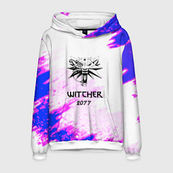 Толстовка-худи мужская The Witcher colors neon, цвет: 3D-белый