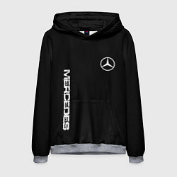 Толстовка-худи мужская Mercedes benz logo white auto, цвет: 3D-меланж