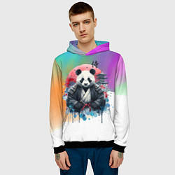 Толстовка-худи мужская Panda samurai - Japan, цвет: 3D-черный — фото 2