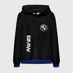 Толстовка-худи мужская BMW logo white auto, цвет: 3D-синий