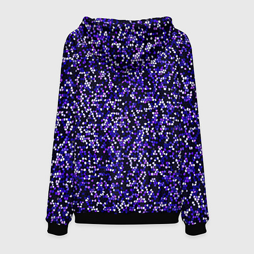 Мужская толстовка Мелкая мозаика паттерн фиолетовый / 3D-Черный – фото 2