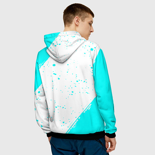 Мужская толстовка Ювентус краски голубые / 3D-Черный – фото 4