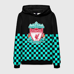 Толстовка-худи мужская Liverpool fc sport клетка, цвет: 3D-черный