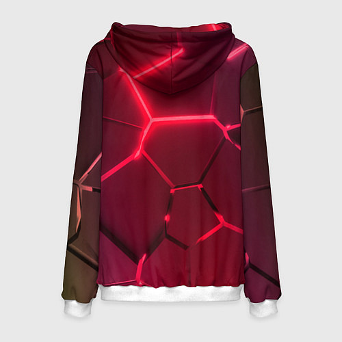 Мужская толстовка Маджента неоновые плиты в разломе / 3D-Белый – фото 2