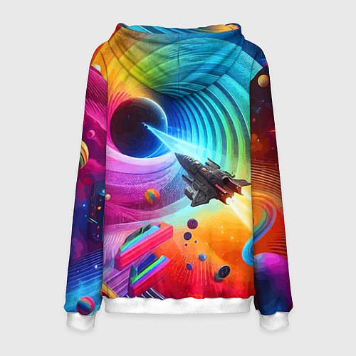 Мужская толстовка Полёт к чёрной дыре - нейросеть / 3D-Белый – фото 2