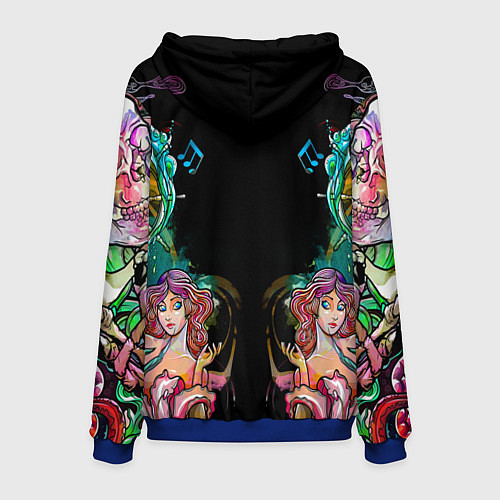 Мужская толстовка Cyberpunk tatoo game steel japan / 3D-Синий – фото 2