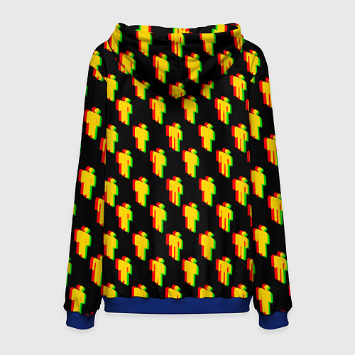 Мужская толстовка Billie Eilish glitch pattern / 3D-Синий – фото 2