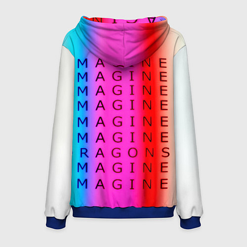 Мужская толстовка Imagine Dragons neon rock / 3D-Синий – фото 2