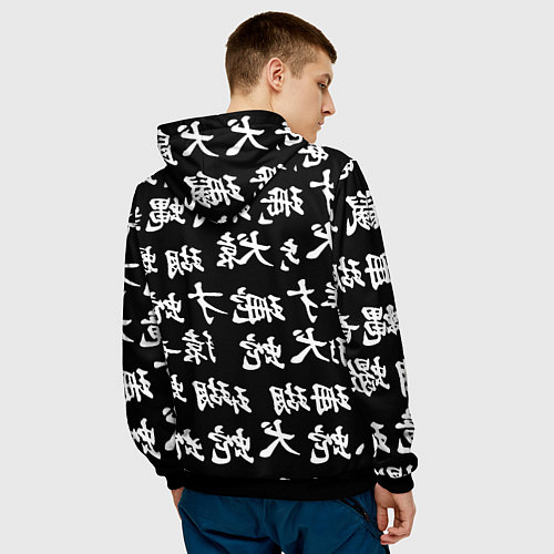 Мужская толстовка Cyberpunk samurai japan steel / 3D-Черный – фото 4