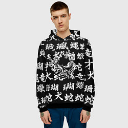 Толстовка-худи мужская Cyberpunk samurai japan steel, цвет: 3D-черный — фото 2
