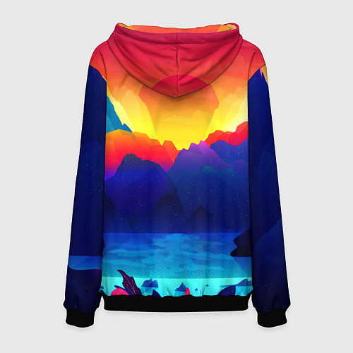 Мужская толстовка Samurai fire logo japan / 3D-Черный – фото 2