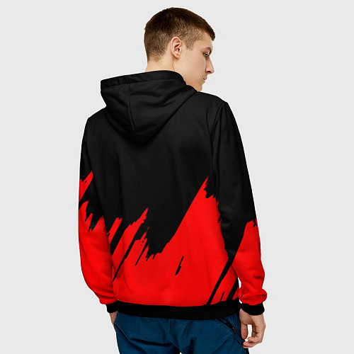 Мужская толстовка The elder scrolls красные штрихи / 3D-Черный – фото 4