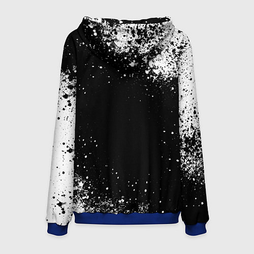 Мужская толстовка Герб России - черно-белые пятна / 3D-Синий – фото 2