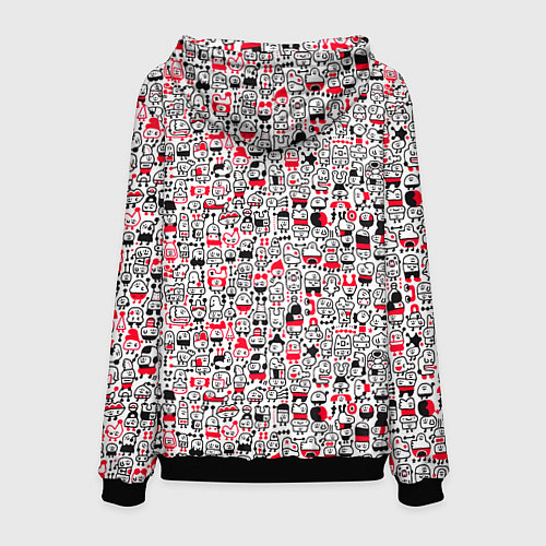 Мужская толстовка Человечки с антенками / 3D-Черный – фото 2