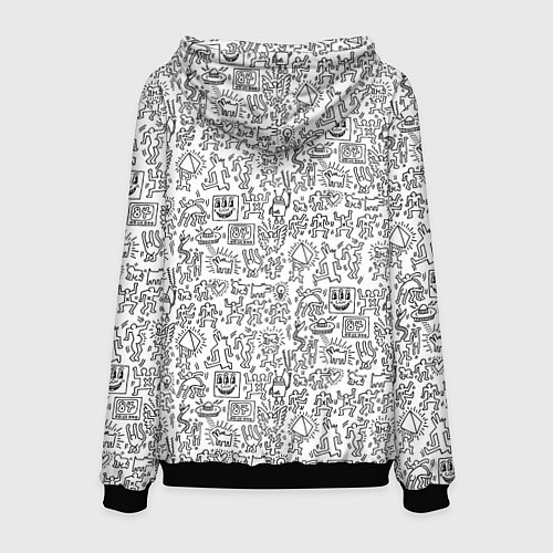 Мужская толстовка Человечки и пришельцы / 3D-Черный – фото 2