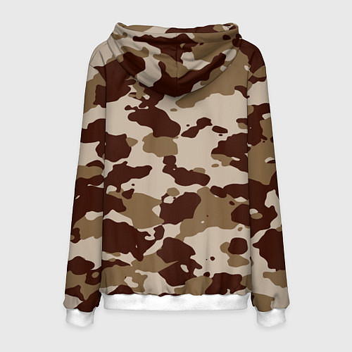 Мужская толстовка Коричневый камуфляж текстура / 3D-Белый – фото 2