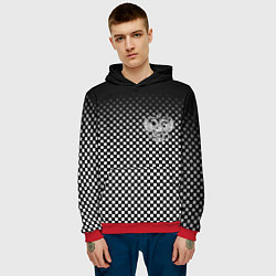 Толстовка-худи мужская Россия клетка паттерн, цвет: 3D-красный — фото 2