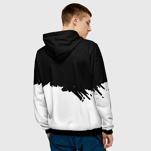 Мужская толстовка Pink Floyd белые краски / 3D-Черный – фото 4