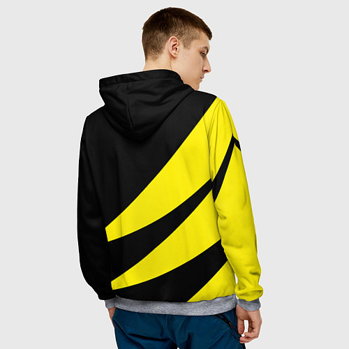 Мужская толстовка Россия текстура жёлтый / 3D-Меланж – фото 4