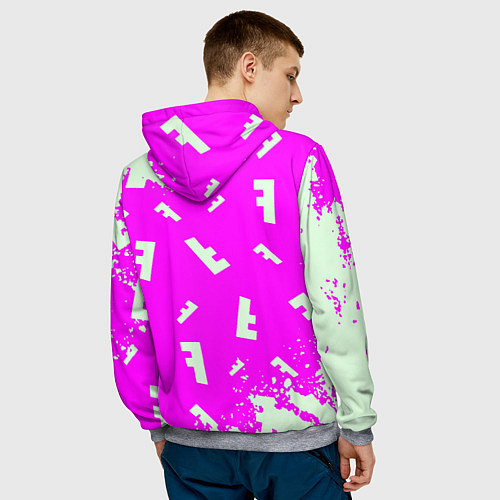 Мужская толстовка Fortnite pattern pink / 3D-Меланж – фото 4