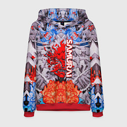 Толстовка-худи мужская Cyberpunk 2077 samurai tatoo, цвет: 3D-красный