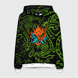 Толстовка-худи мужская Samurai dragon steel logo, цвет: 3D-белый