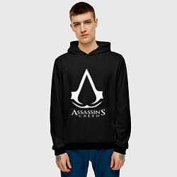 Толстовка-худи мужская Assassins Creed logo game, цвет: 3D-черный — фото 2